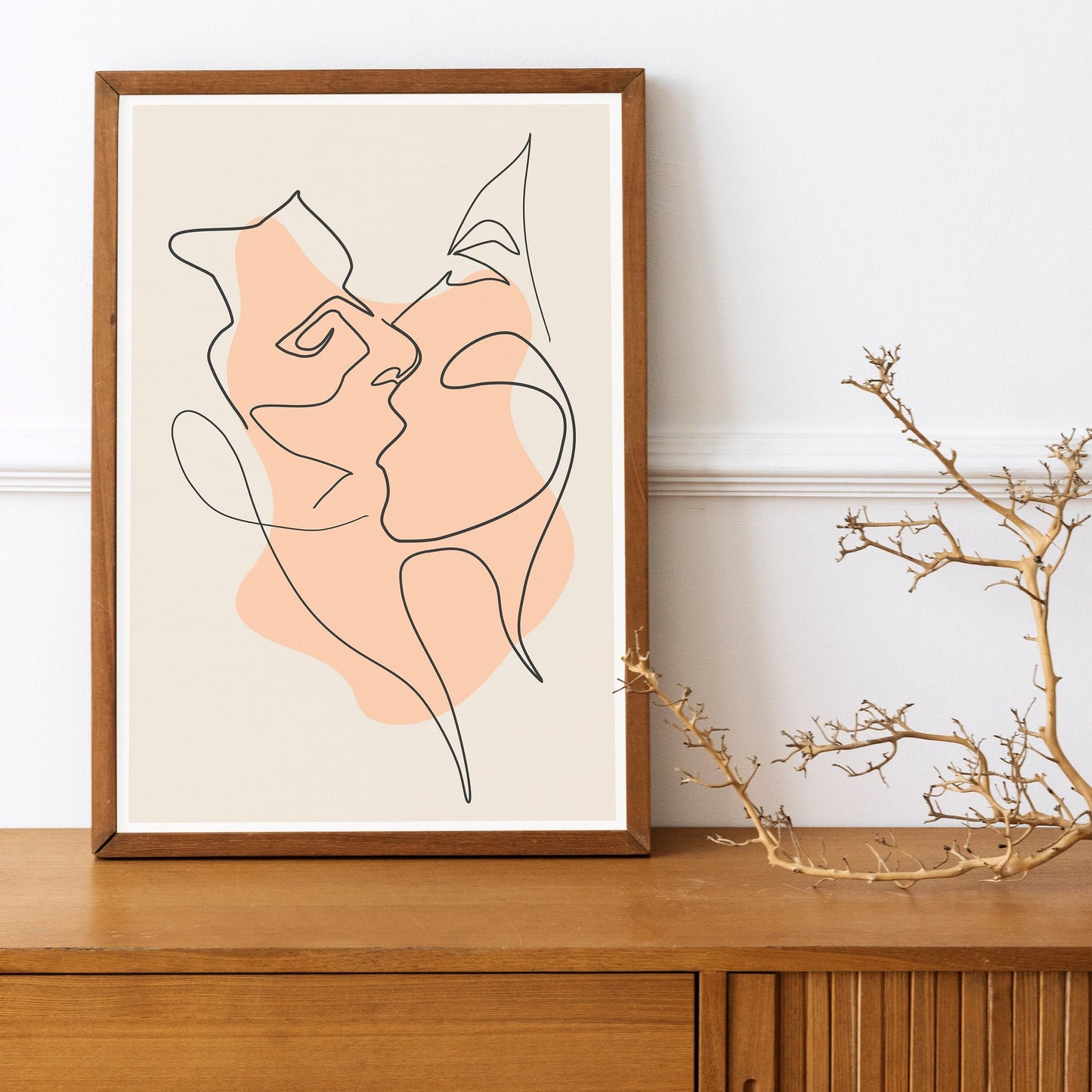 Couple One Line Drawing, Abstract Couple Line Art, Kiss Line Drawing, Lovers Poster, Man and Woman Art, Kiss Line Drawing Poster