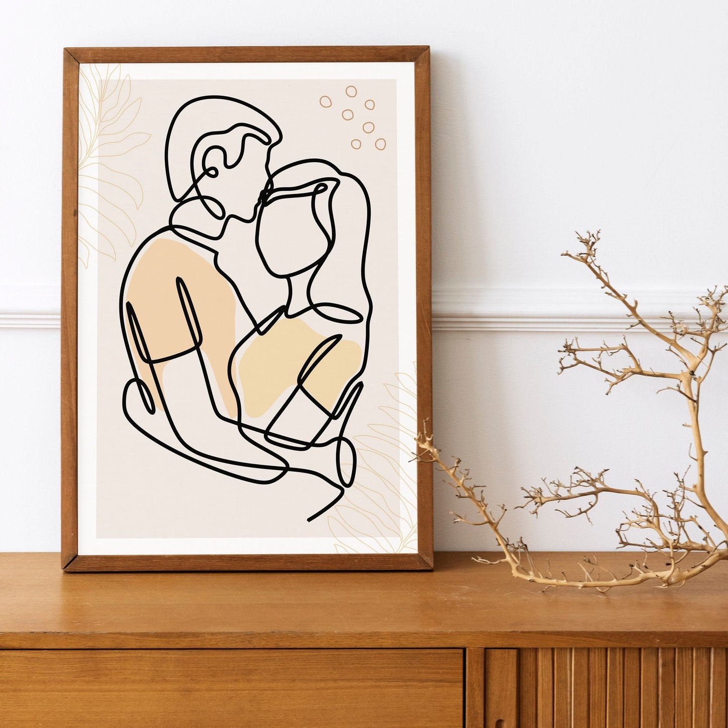 Couple One Line Drawing Abstract Couple Line Art Embrace Line Art Lovers Poster Man and Woman Print Kiss Line Drawing Poster
