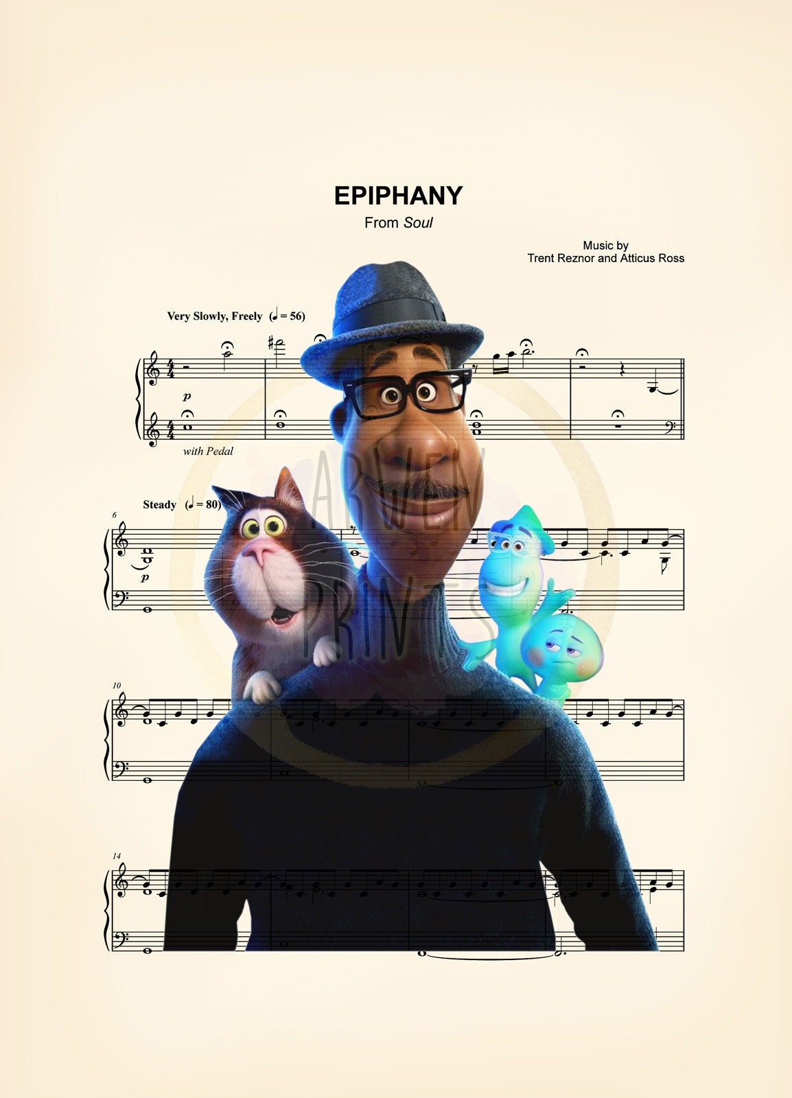 Disney Pixar’s Soul Sheet Music Art Print