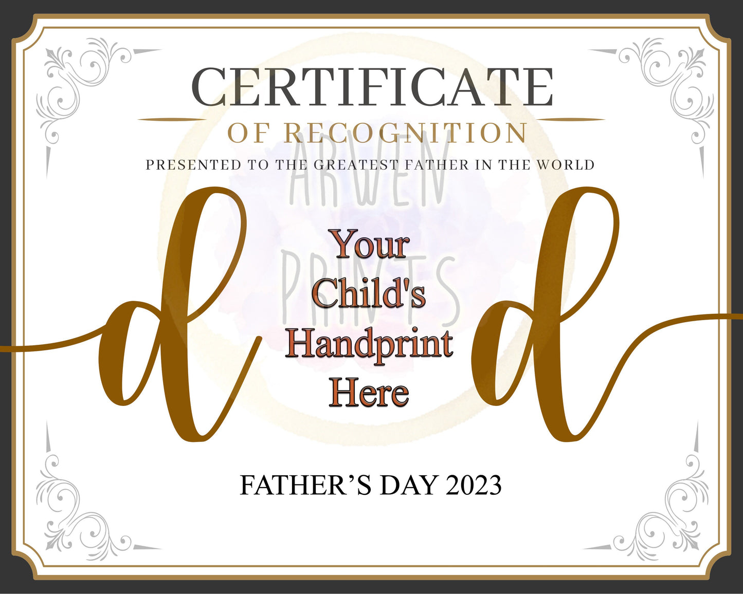 Father’s Day Gift, Dad Certificate, Baby Gift to Dad, Gift For Dad, Gift From Child, Fathers Day, Art Print