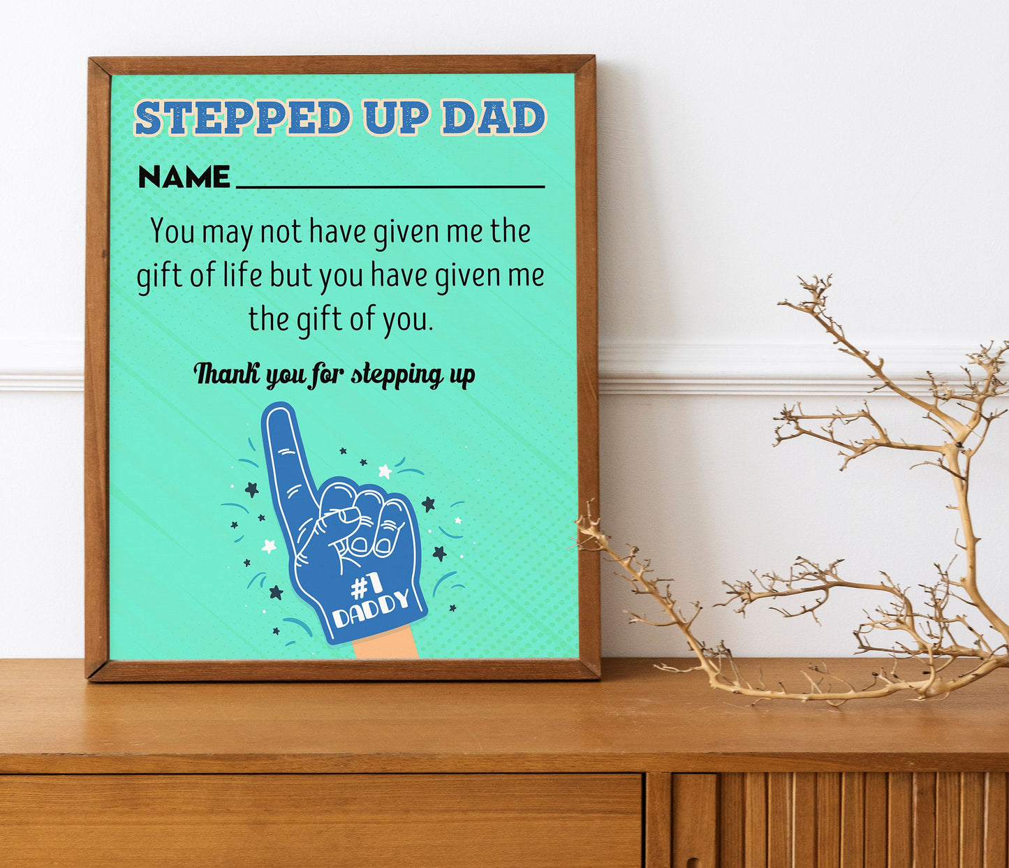 Father’s Day Gift, Stepdad Gift, Number 1 Dad, Gift For Step-Dad, Gift From Child, Fathers Day, Art Print