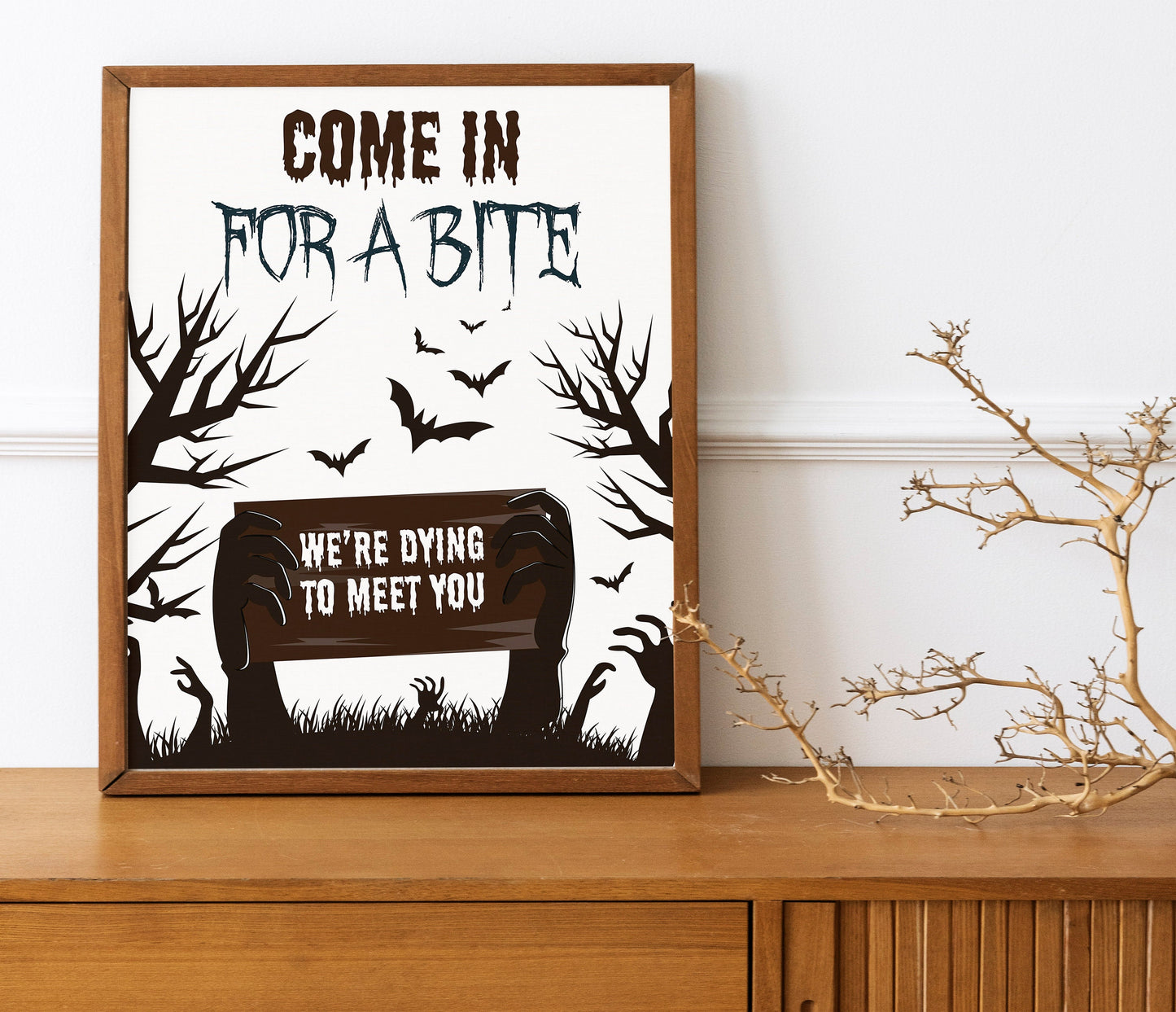 Halloween Come In For A Bite Print, Halloween Decor Print, Spooky Print, Boho Halloween Illustration, Halloween Wall Decor, Halloween Decor