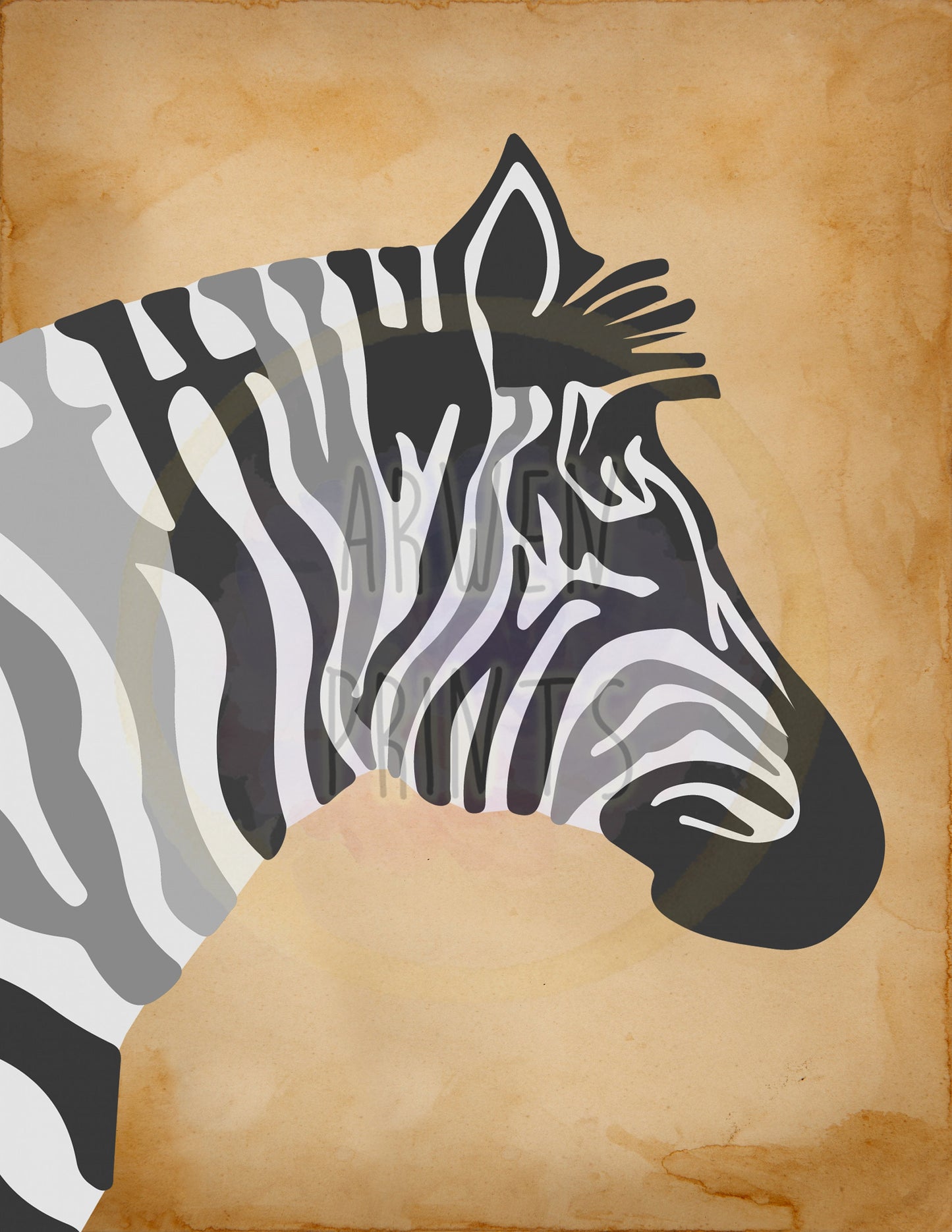 Zebra Illustration Art Print, Zebra Nursery Art, Zebra Boho Art, Animal Nursery Art, Neutral Nursery Art, Nursery Decor, Boho Art, Zebra Art