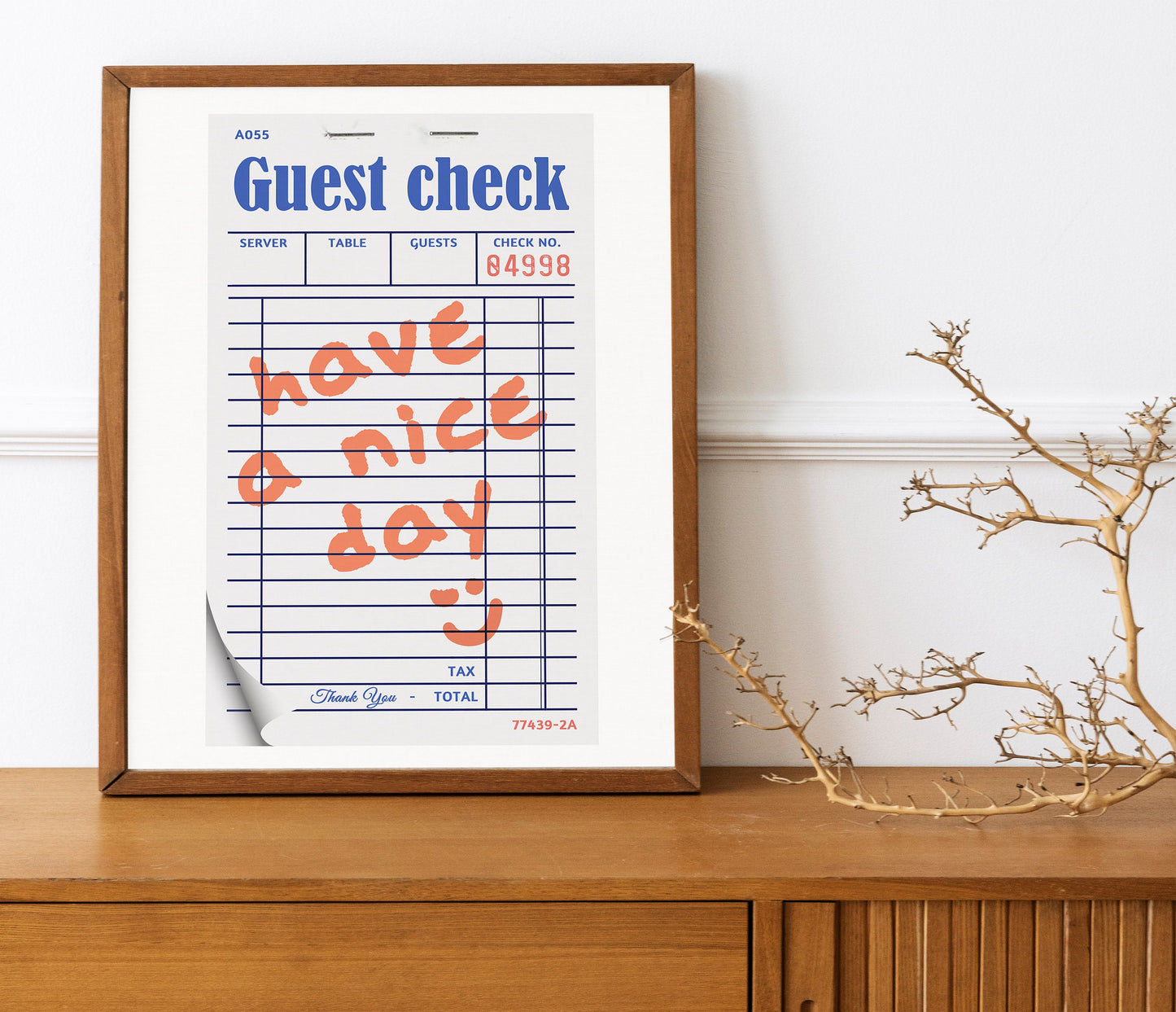 Have A Nice Day, Note From Wife, Note From Husband, Note Wall Art, Check Receipt Art, Kitchen Decor, Kitchen Wall Art, Family Wall Art