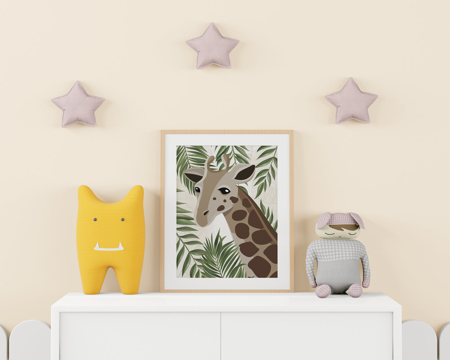 Giraffe Nursery Art, Animal Nursery Art, Neutral Nursery Art, Nursery Decor, Boho Art