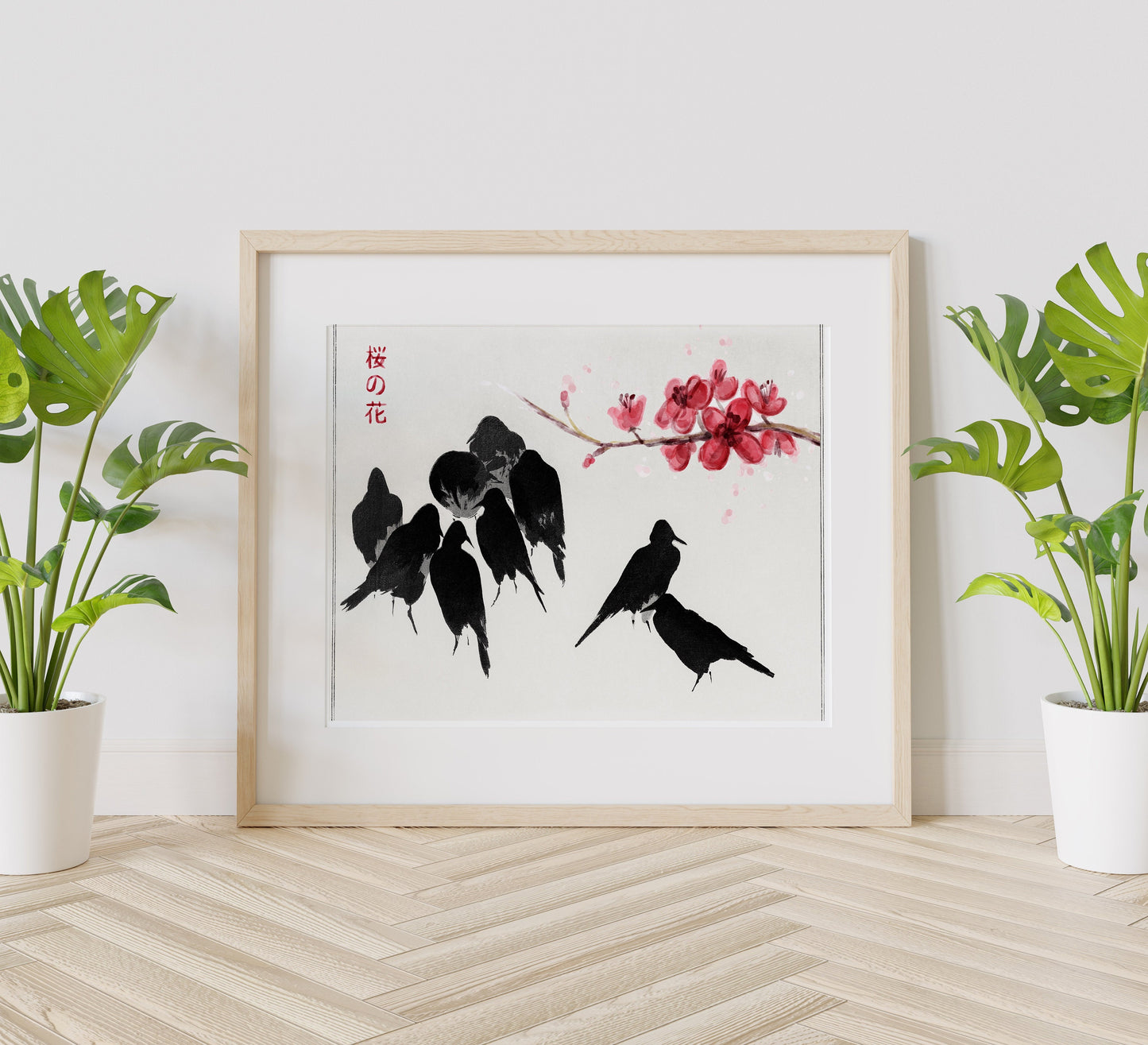 Japanese Black Raven Illustration, Vintage Japanese Print, Japan Raven Kimono Art Print, Museum Art