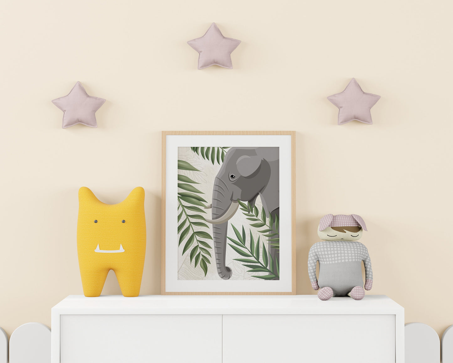 Elephant Nursery Art, Animal Nursery Art, Neutral Nursery Art, Nursery Decor, Boho Art
