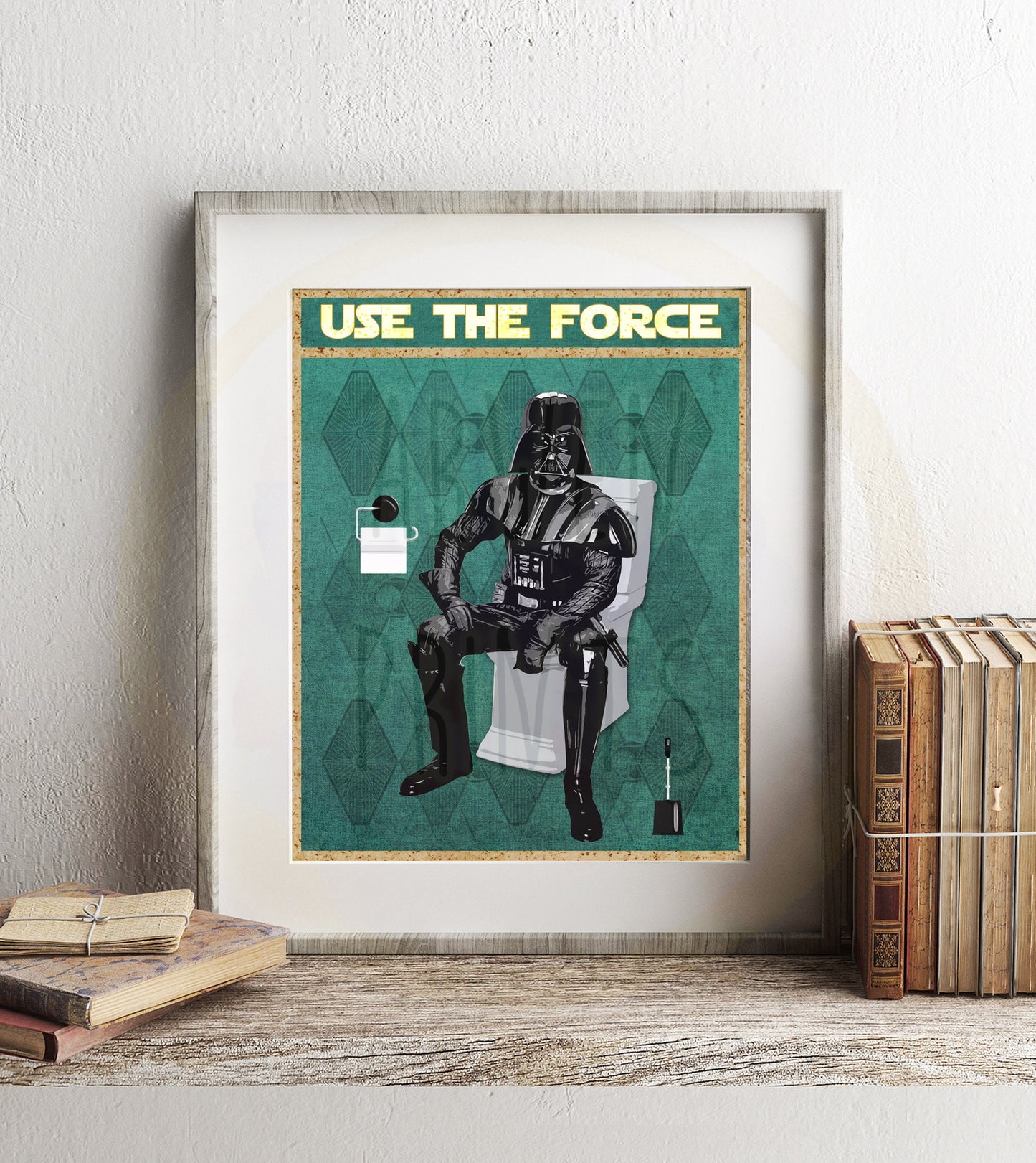 Star Wars Darth Vader Use The Force Art Print, Darth Vader Art, Funny Bathroom Print, Funny Bathroom Decor, Star Wars Bathroom Wall Art