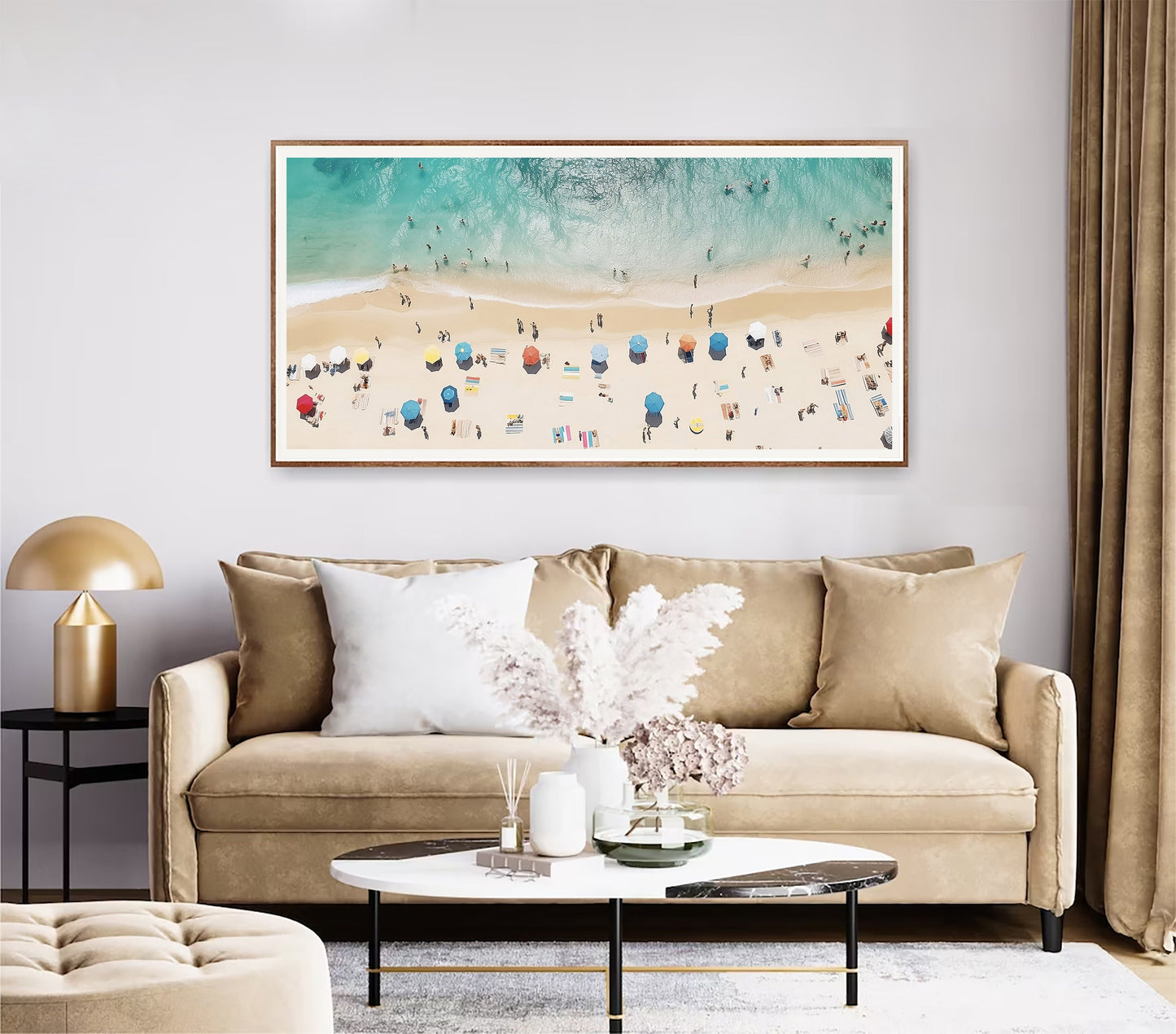Beach Shore Canvas Art Print, Beach Art, Ocean Art