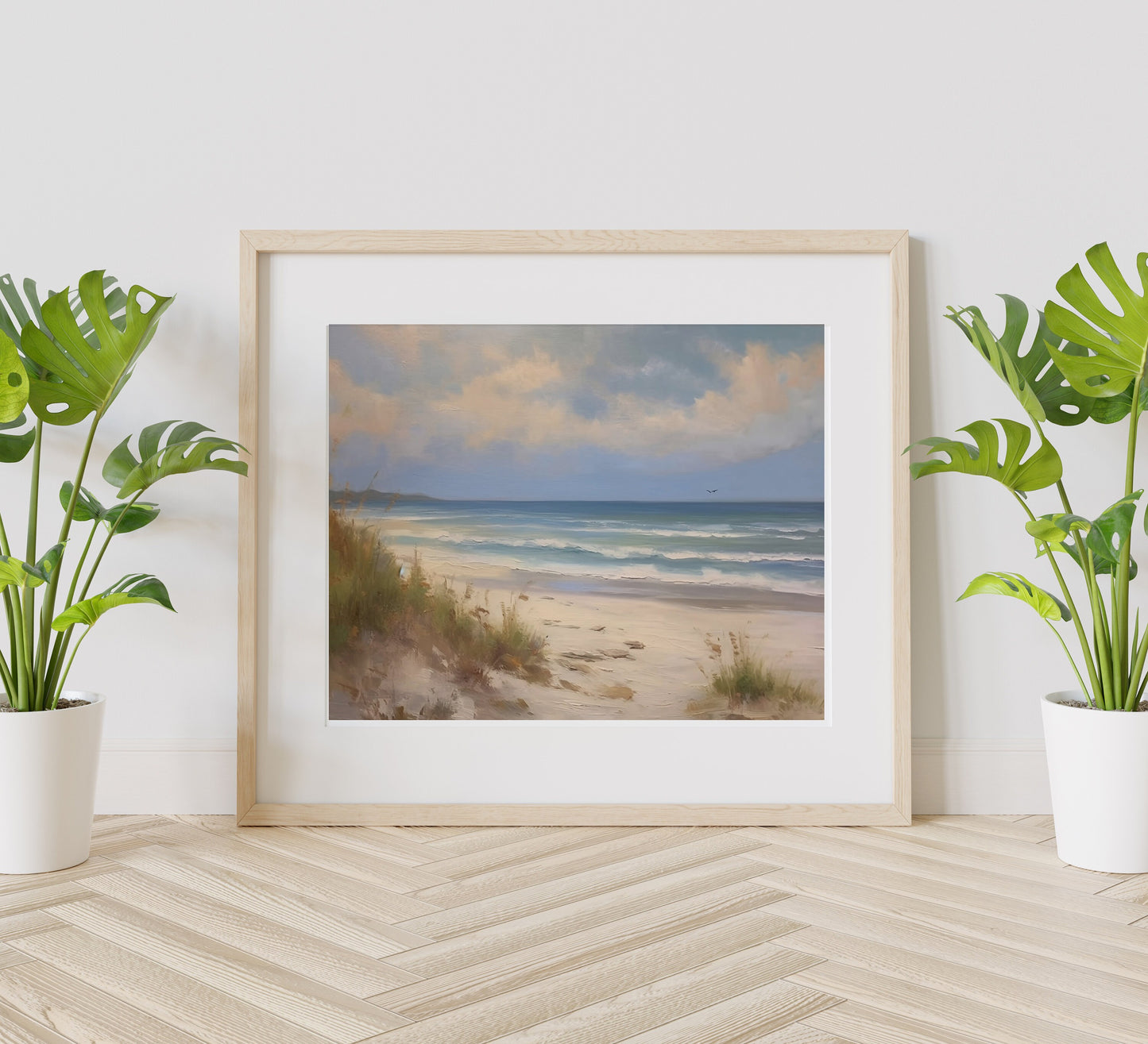 Oil Painting Of Beach Simplistic Art Print, Simplistic Art, Scenic Art