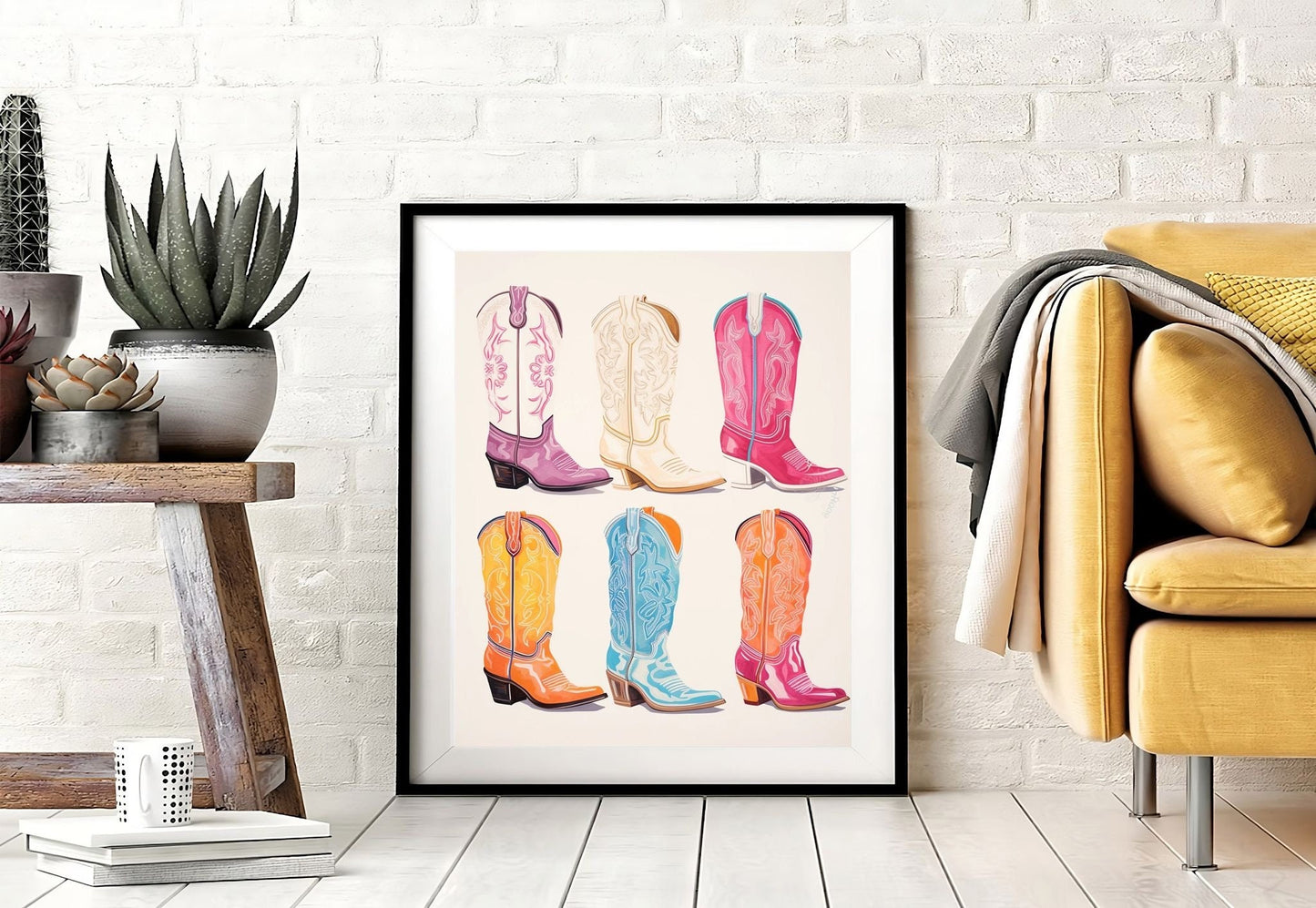 Cowgirl Boots Art Print, Woman Empowerment, Feminism, Woman Encouragement, Beautiful Woman Art, Country Art