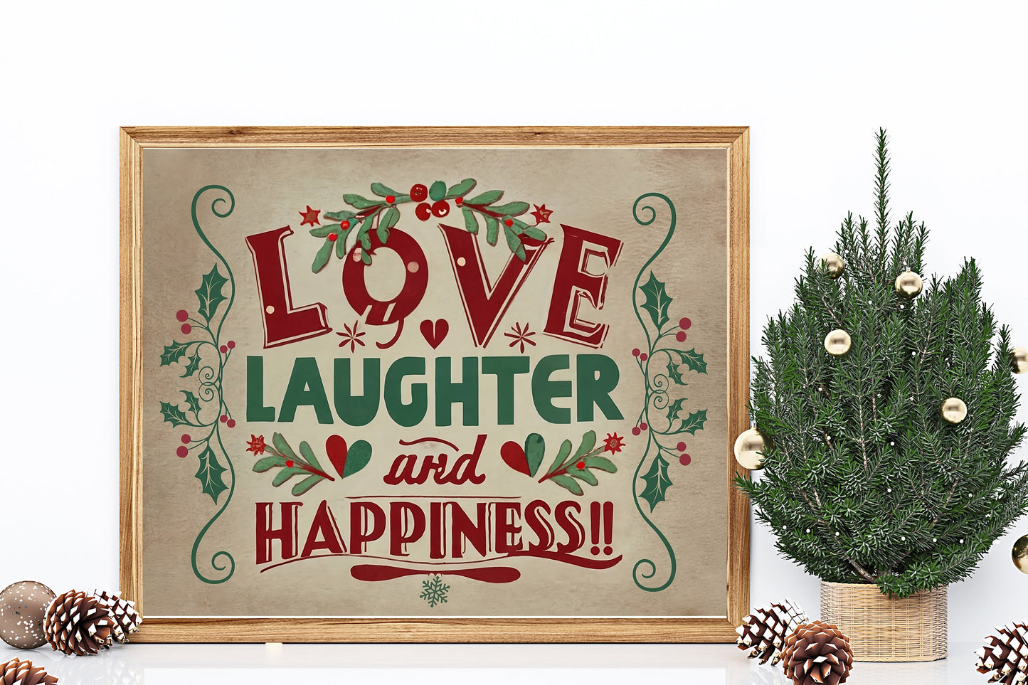 Love, Laughter And Happiness Christmas Art Print