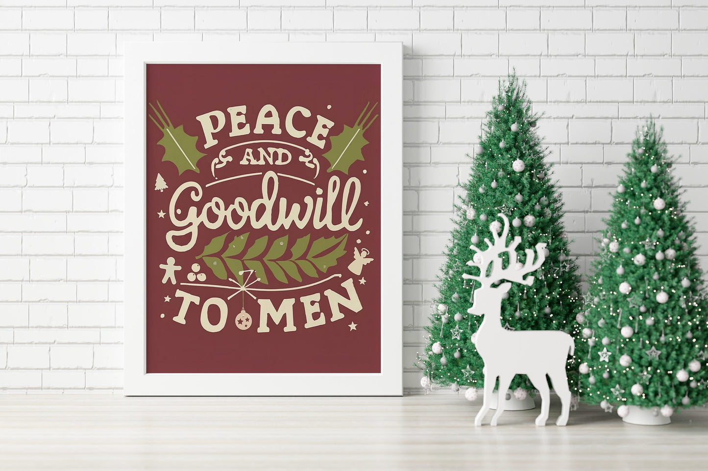 Peace And Goodwill To Men Christmas Art Print