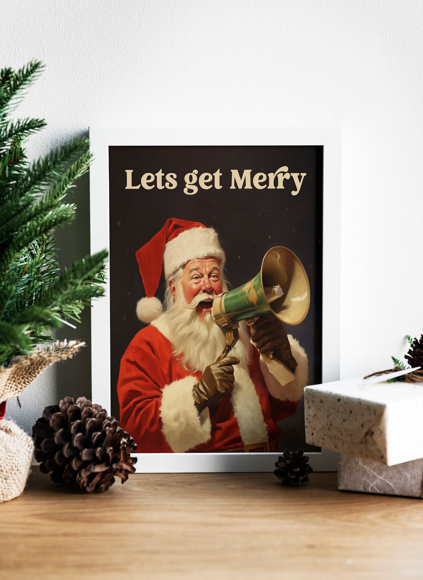 Christmas Funny Santa Claus Art Print, Vintage Christmas, Classic Christmas, Christmas Santa, Vintage Santa, Santa Illustration