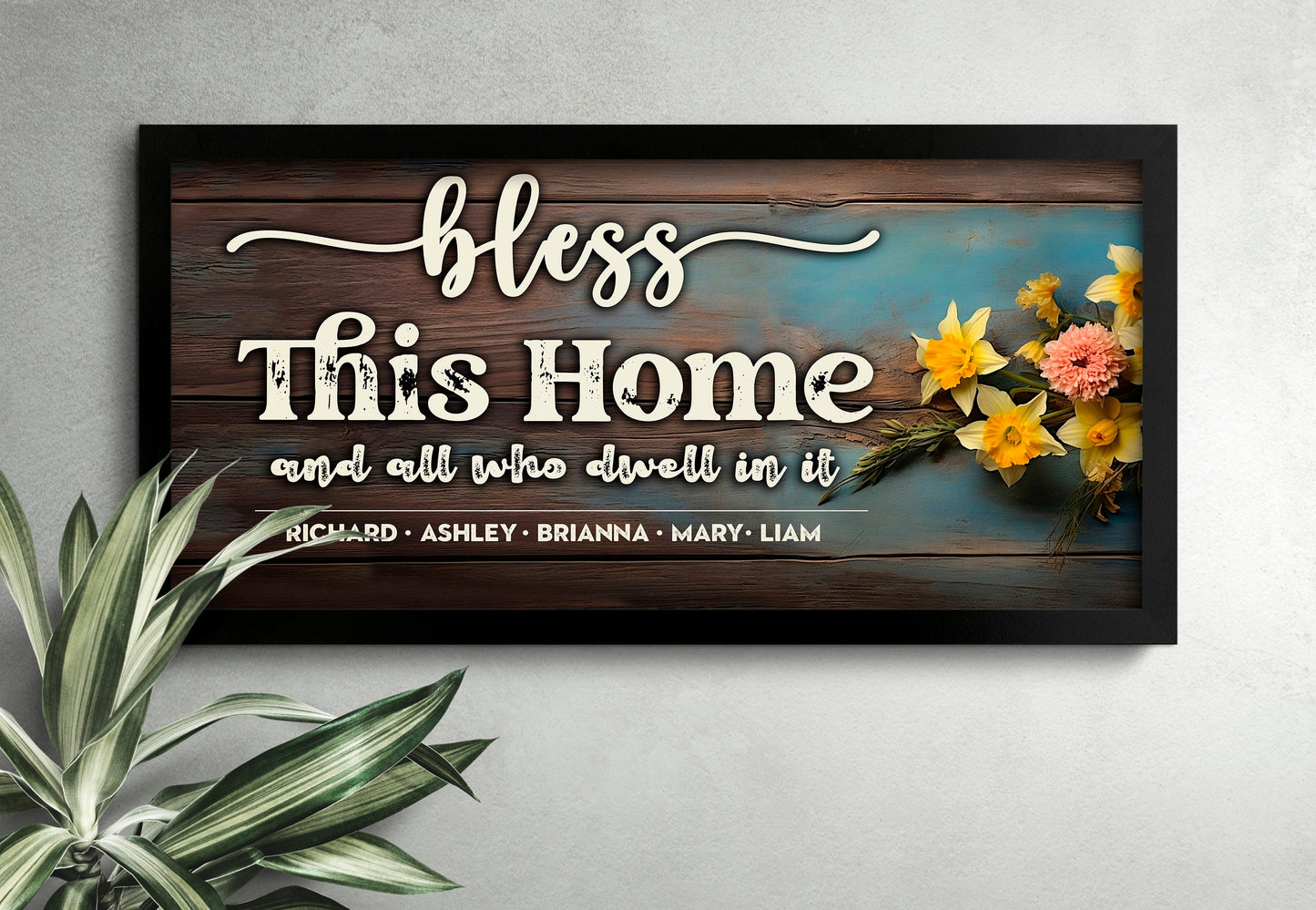 Custom Bless This Home Family Name Canvas Art Print