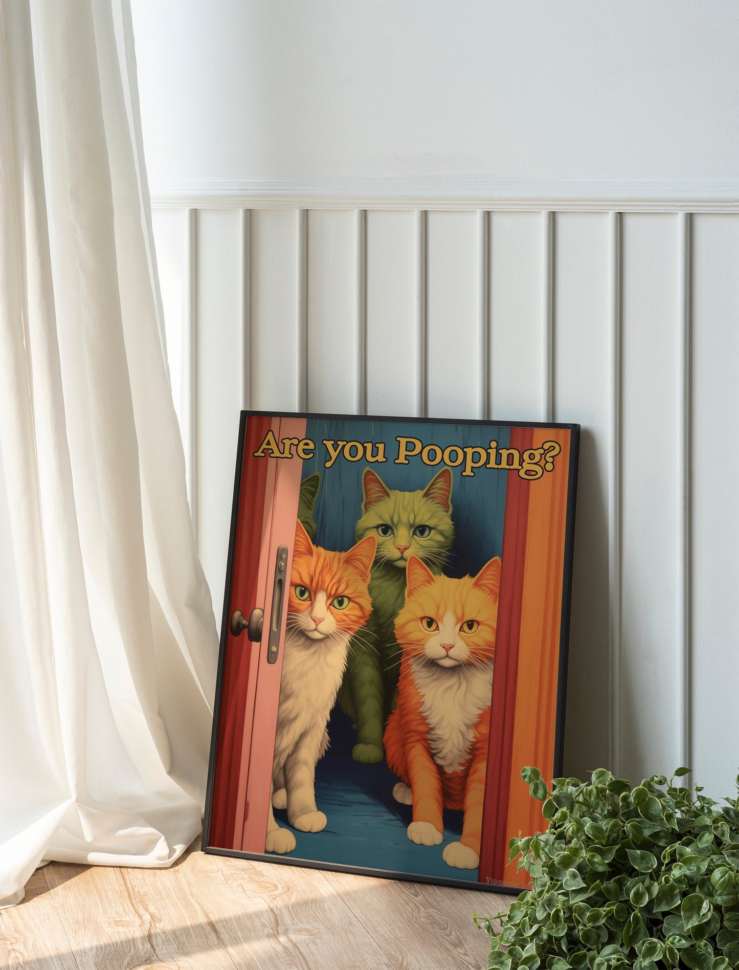 Funny Bathroom Print, Funny Wall Art, Cat Bathroom Decor, Bathroom Wall Art, Wall Art, Wall Decor