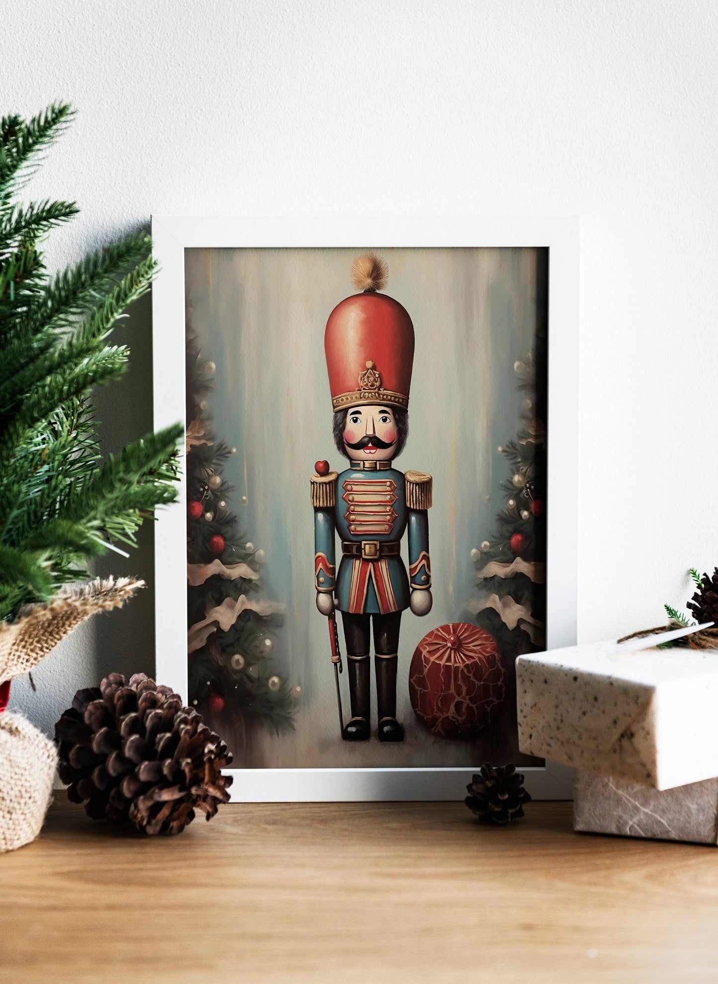 Christmas Cute Nutcracker Man Illustration Art Print