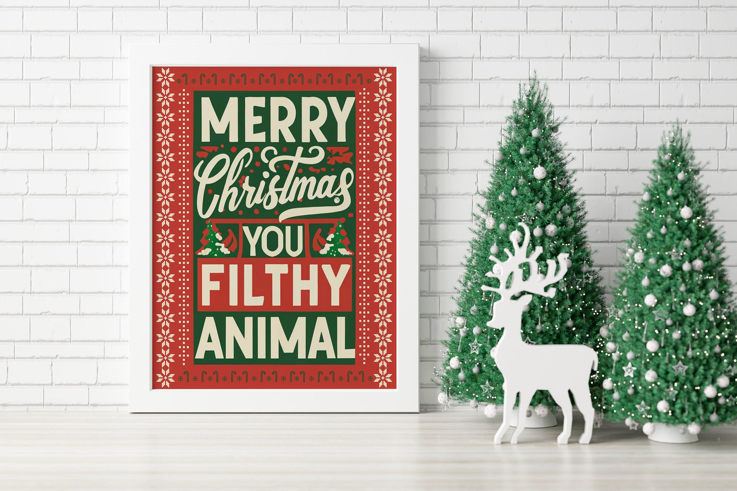 Merry Christmas Art Print, Christmas Wall Decor, Home Alone