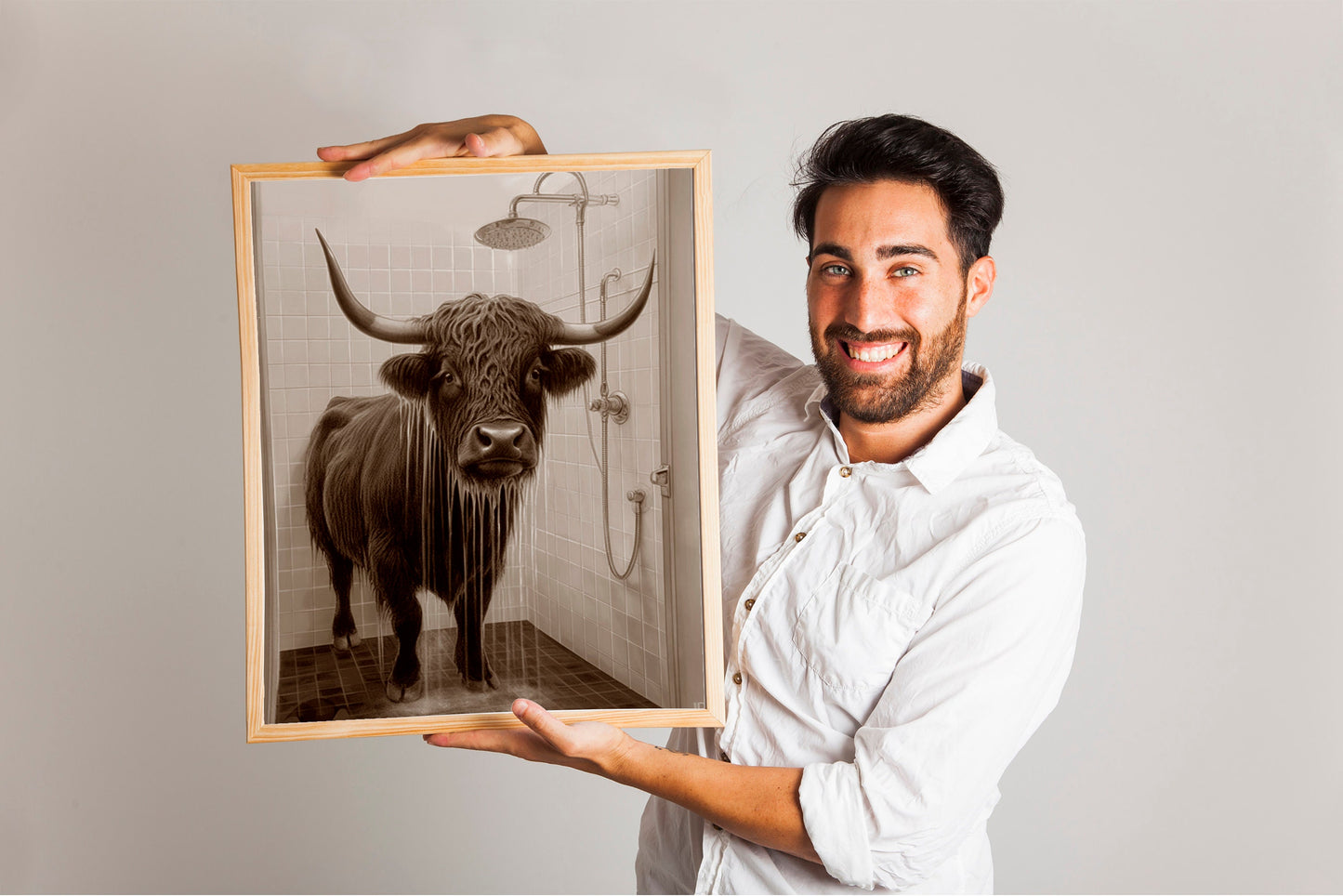 Unique Cattle In Shower Wall Decor Art