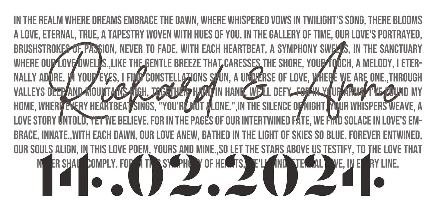 Valentine’s Day Poem Name Custom - Personalized Wedding Canvas - Wedding