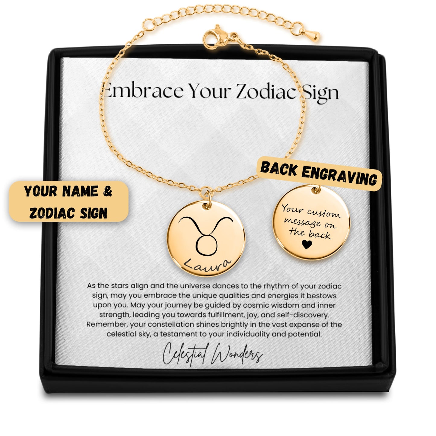zodiac sign bracelet | personalized jewelry gift | bestfriend bracelet