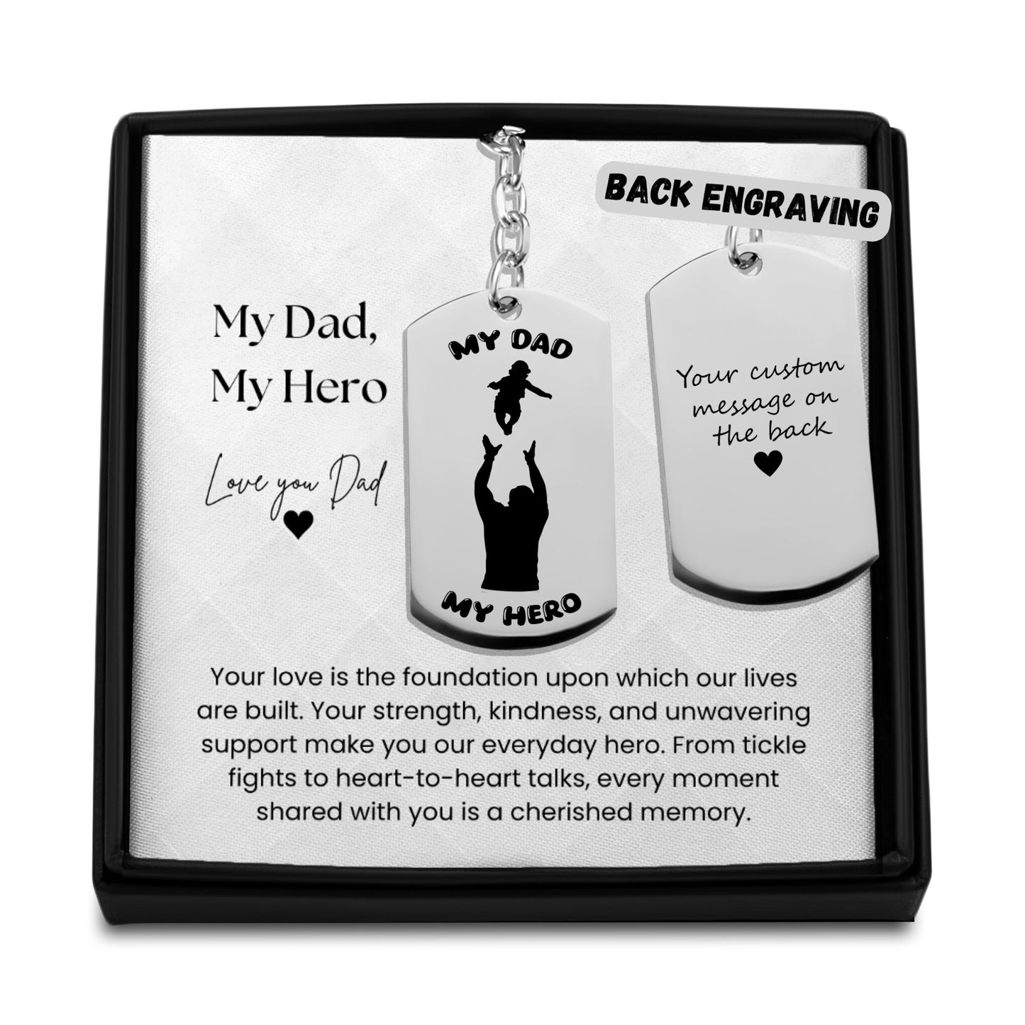 my dad, my hero keychain| fathers day gift | dad gift from child|