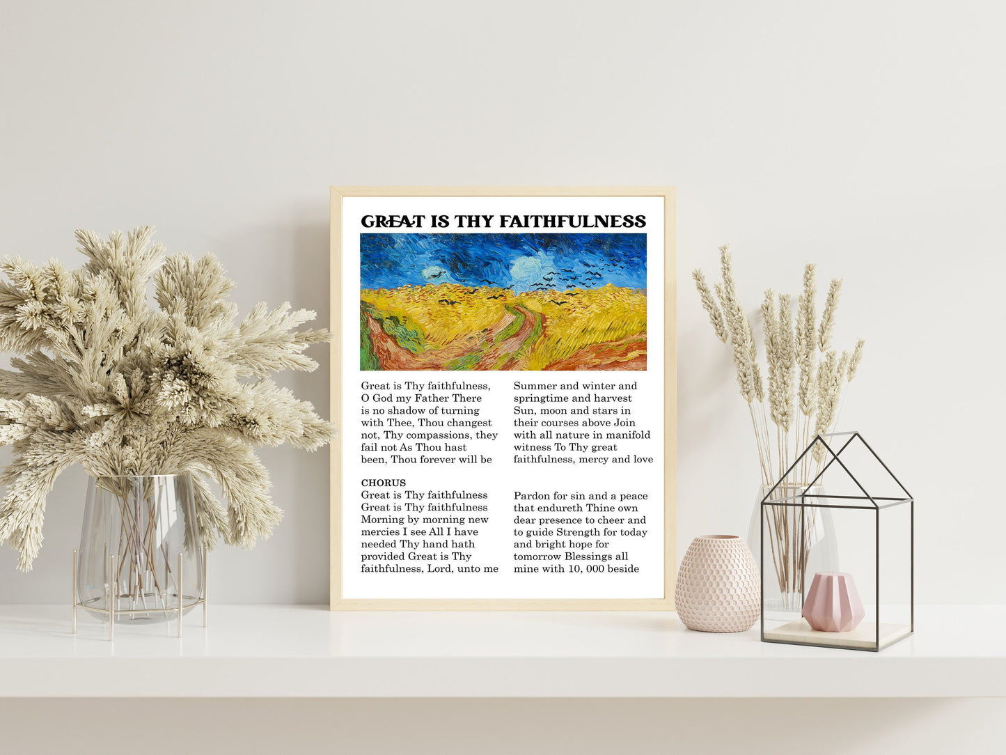 Great Is Thy Faithfulness Bible Verses, Religious Art Print