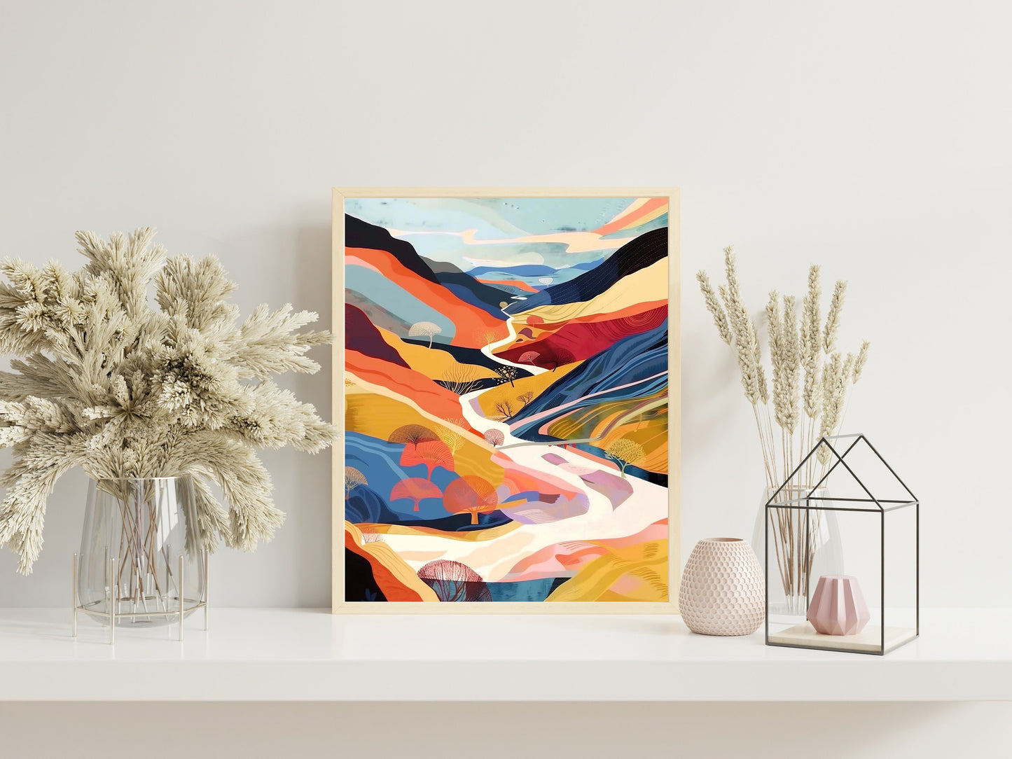 Mountain Abstract Boho Wall Decor Art Print