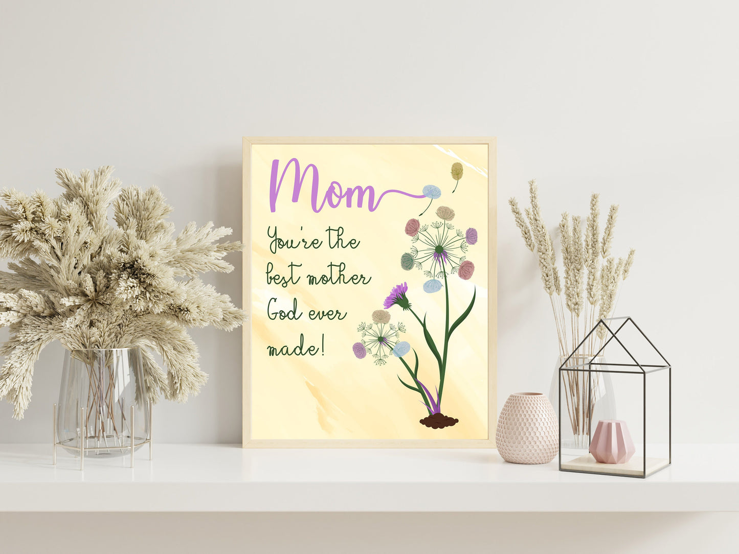 Religious Mom Print, Bible Verse Art, Mom Flower Print, Mother Appreciation Print, Mother’s Day, Boho Art Print