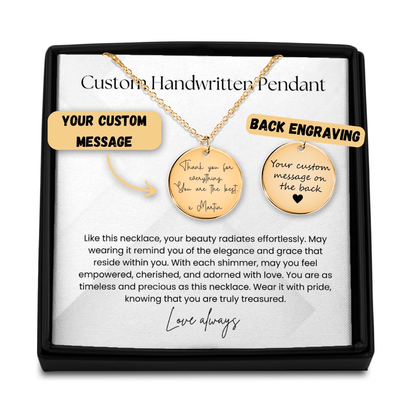 custom actual handwritten necklace | mother's day gift | valentines day gift