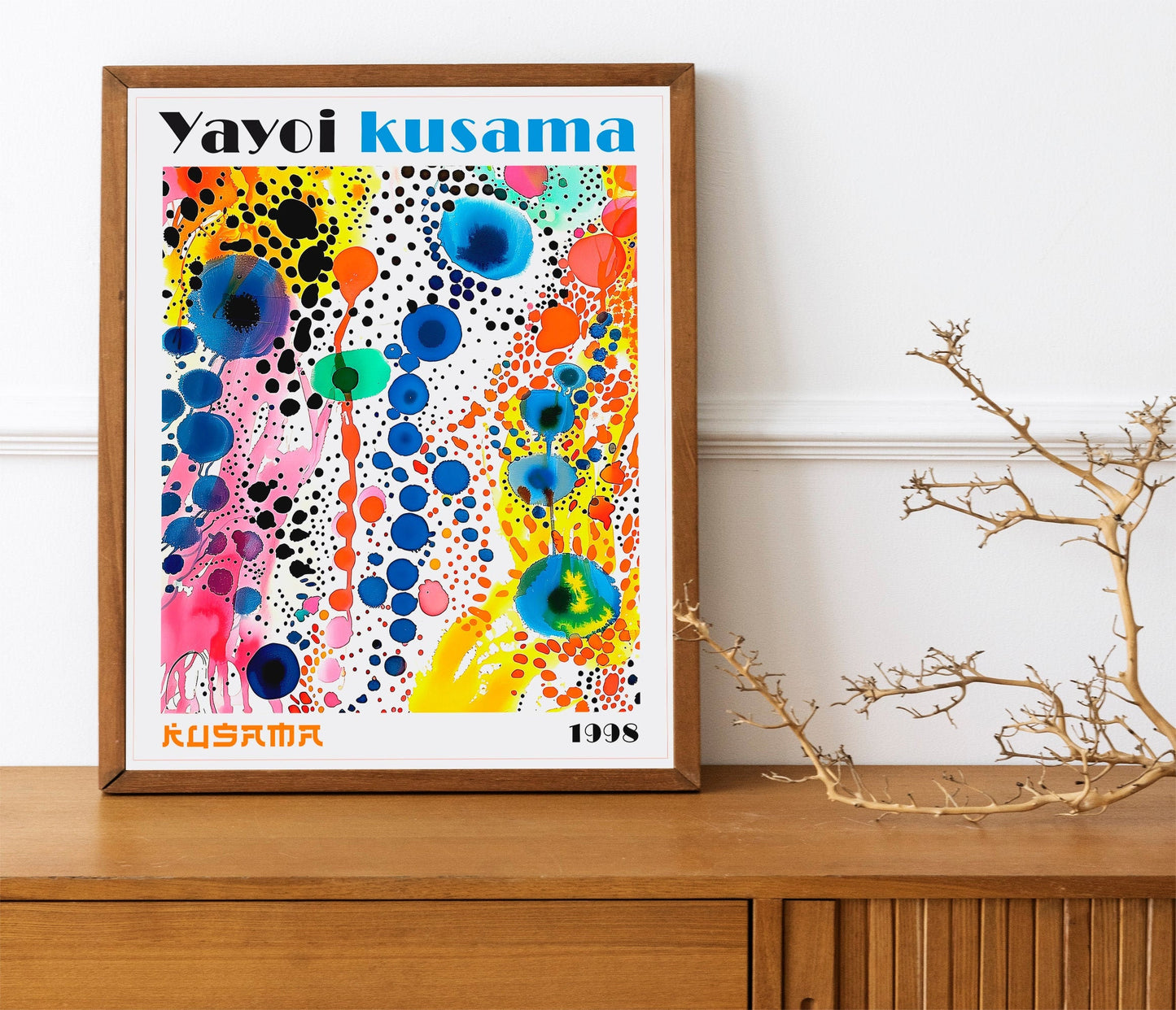 Yayoi Kusama Japanese Exhibition Poster Tokyo Art Print Japanese Wall Print Decor Paint Splatters Family Encouragement Japanese Art
