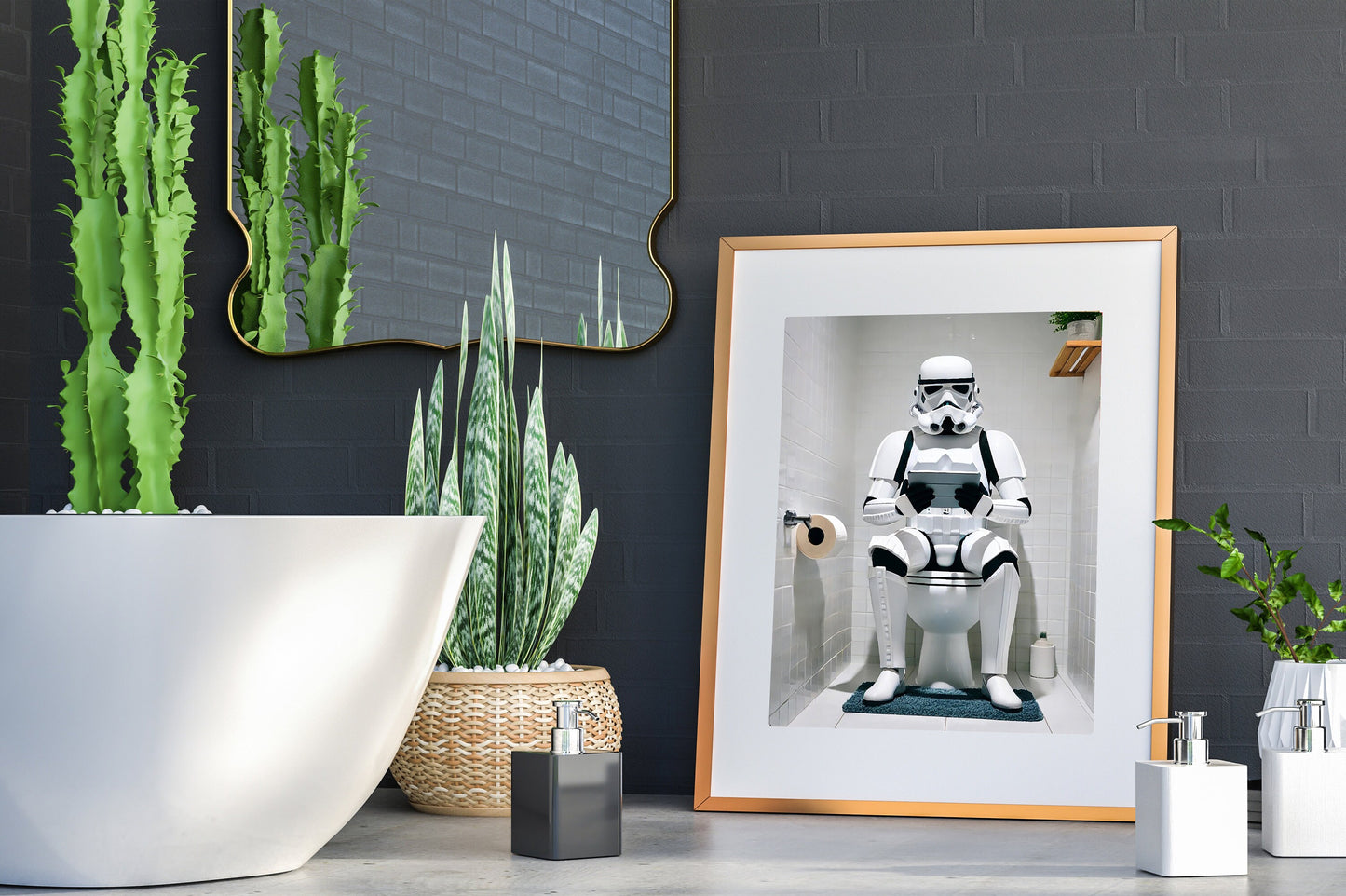 Star Wars Stormtrooper on the Toilet Art Print, Stormtrooper Art, Funny Bathroom Print, Funny Bathroom Decor, Star Wars Bathroom Wall Art