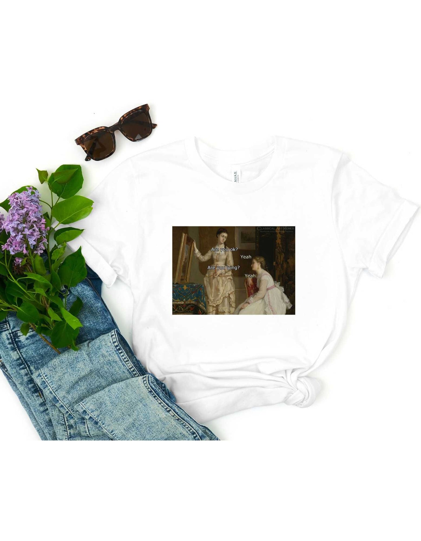 Are you okay shirt memes - Classical Art Memes T-shirt - Cool Design Tshirt
