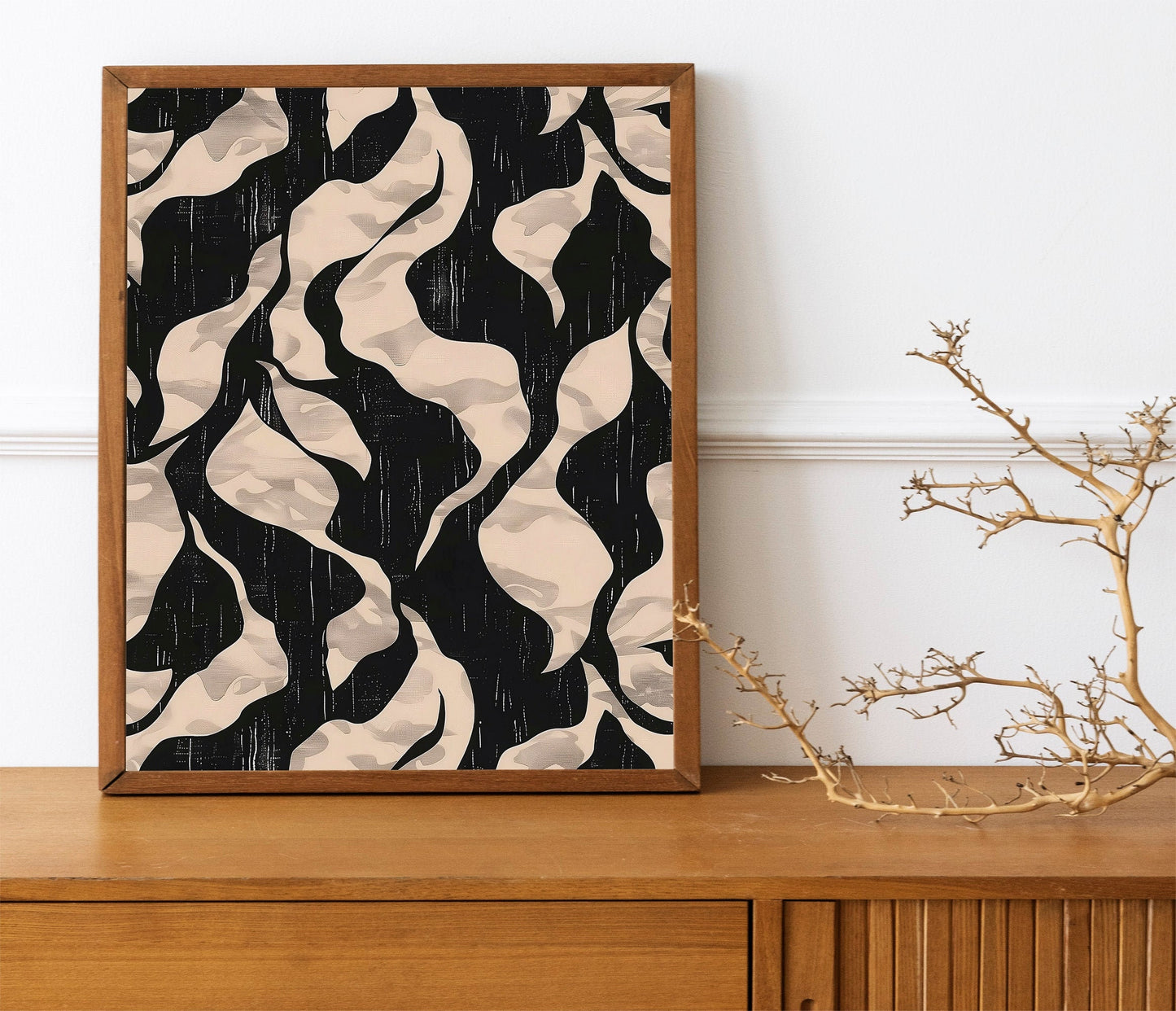 Neutral Floral Pattern Botanical Abstract Wall Art Downloadable Print Digital Fine Art Gallery Wall Decor