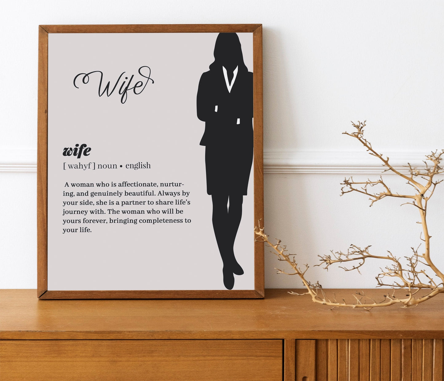 Husband and Wife Wall Art Set of 2 Newlyweds Printable Gift Wedding Poster Definition of Marriage Typography Home Decor