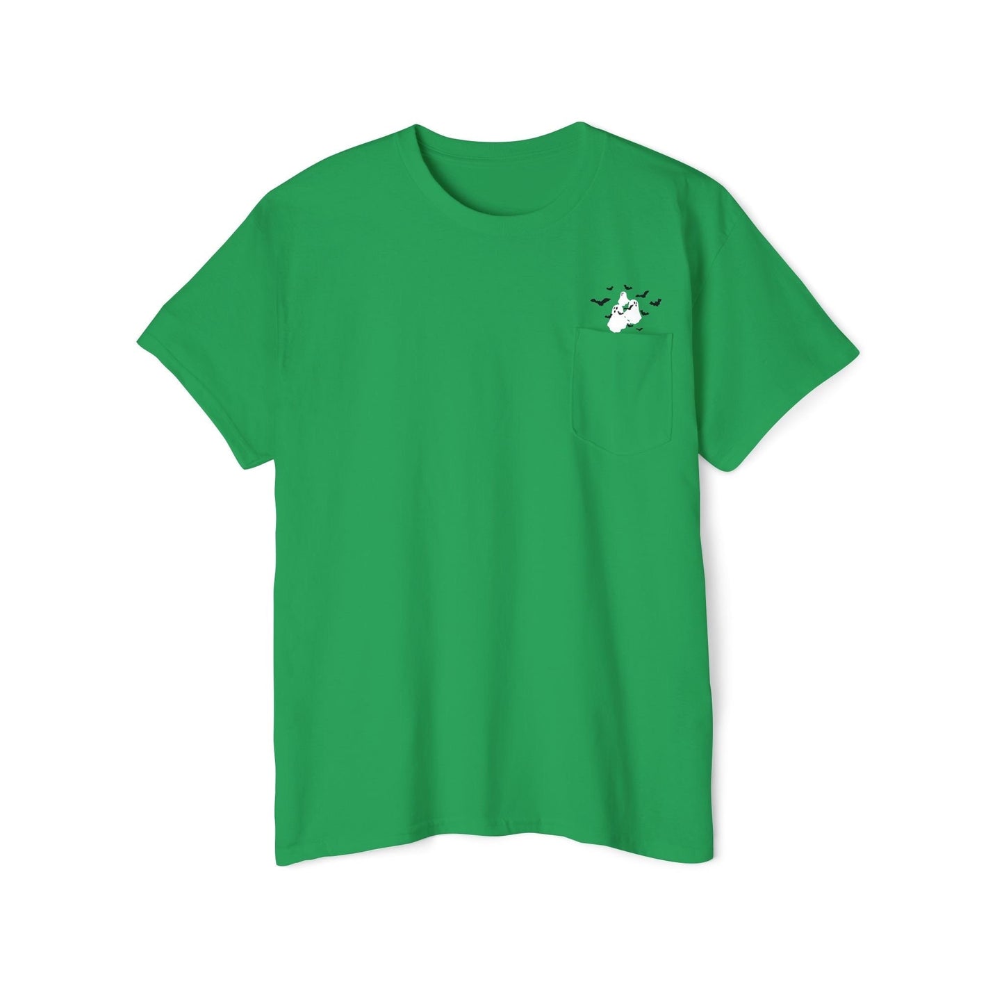 Ghosts and Bats Flying Out of Pocket T-Shirt, Cute Halloween Shirt, Viral T-Shirt, Shirt with Pocket, Cute Ghosts Shirt, Halloween Tee