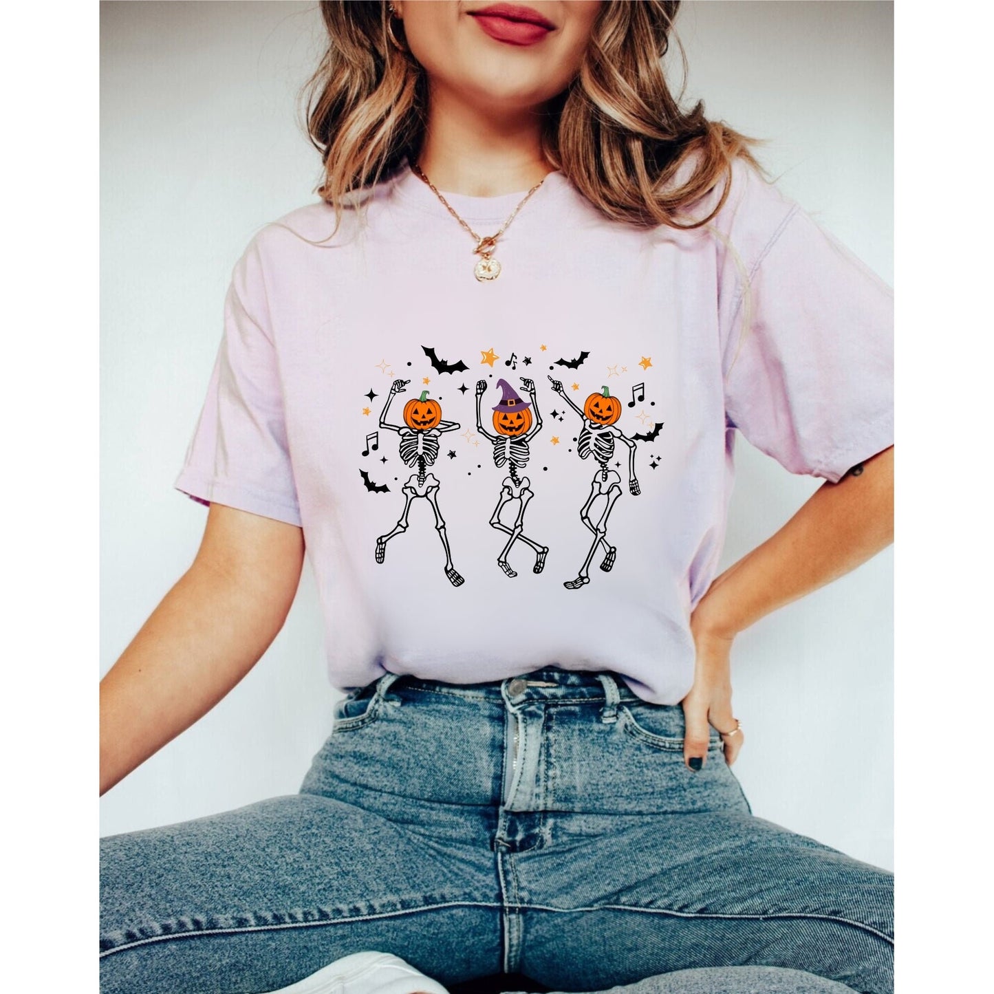Dancing Skeleton Sweatshirt - Dancing Skeleton Tshirt - Funny Halloween Pumpkin Head Dancing Skeleton - Halloween Gift Shirt