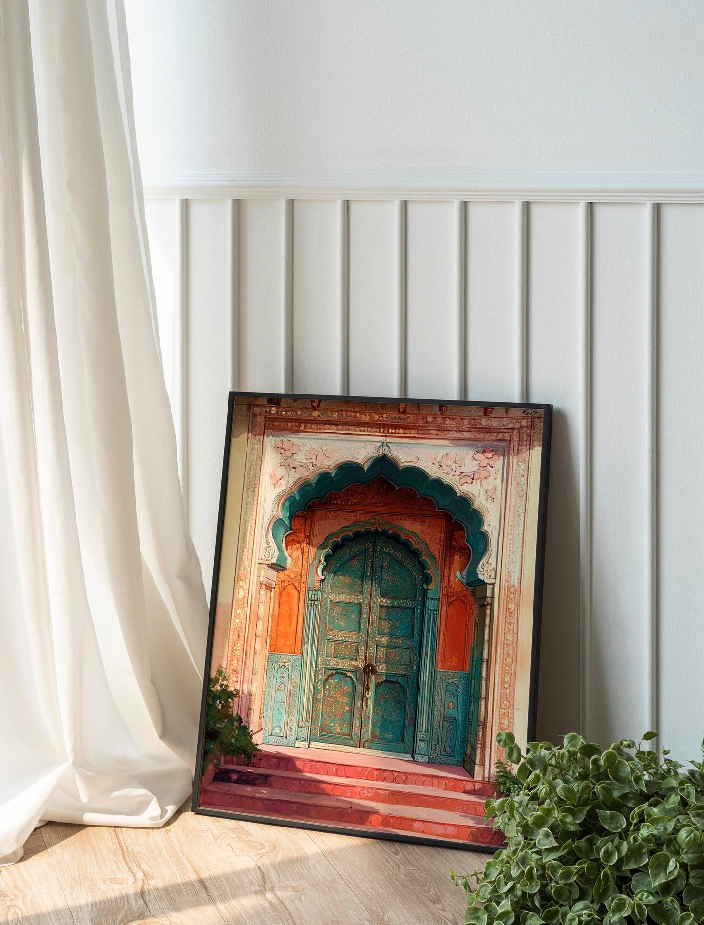 Indian Palace Door Set of 3 Prints, Royal Indian Wall Art, Vintage Palace Poster, Indian Travel Wall Art, Peacock Art, Exotic Vintage Home