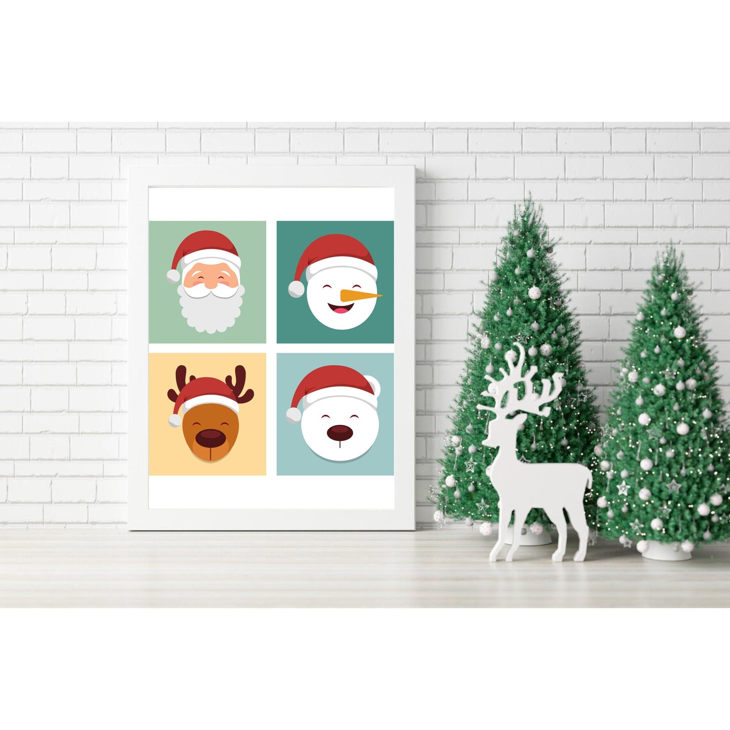 Festive Friends Christmas Characters Canvas, Wall Art, Room Decor. Unique Wall Decor