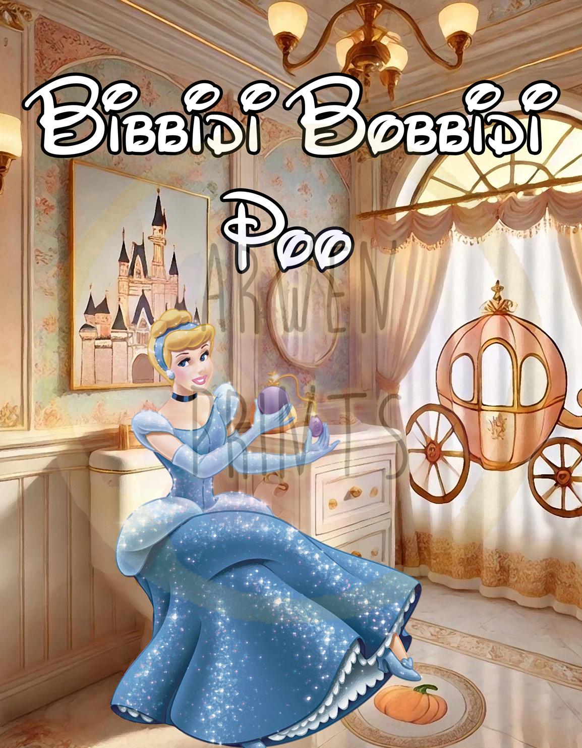 Cinderella Bibbidi Bobbidi Poo Bathroom Art Print, Cinderella Bathroom, Funny Bathroom Print, Disney Bathroom, Cinderella Bathroom Wall Art