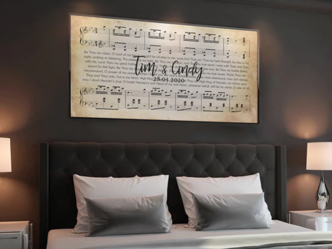 Personalized wedding song canvas — meaningful gift for small weddings