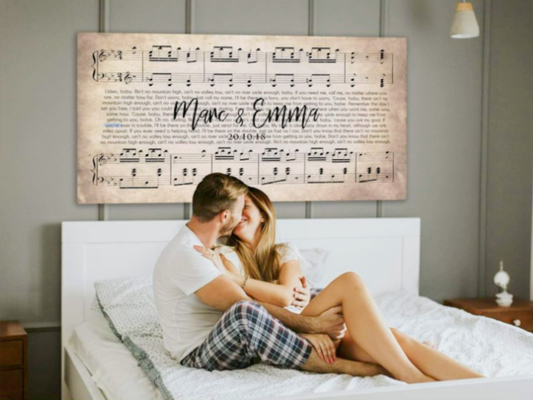 7th anniversary gift idea — personalized lyric canvas