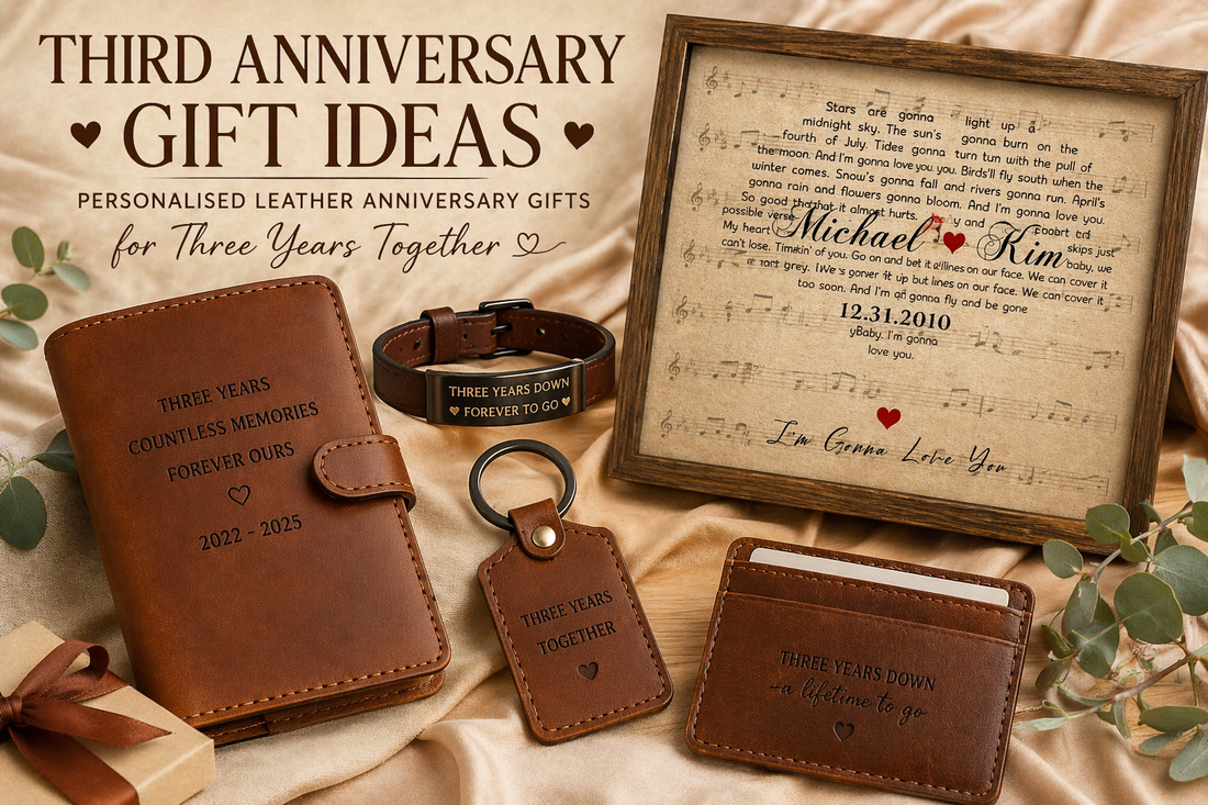 Third Anniversary Gift Ideas: Personalised Leather Anniversary Gifts for Three Years Together