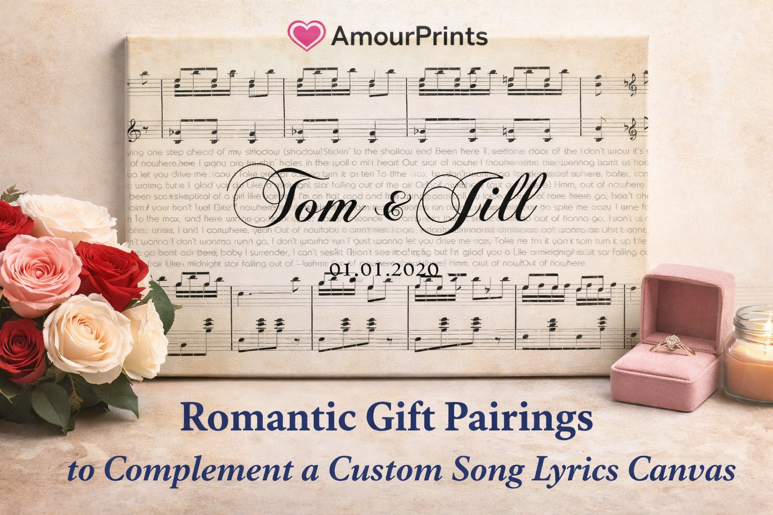 Romantic Gift Pairings to Complement a Custom Song Lyrics Canvas ...