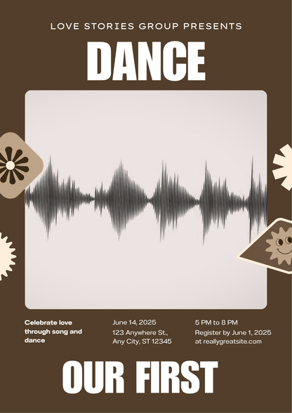 Custom First Dance song sound wave wedding canvas