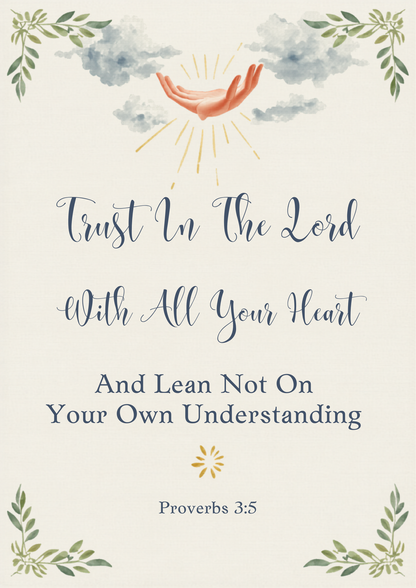 Trust In The Lord Proverbs 3:5 Christian Bible verse inspirational canvas