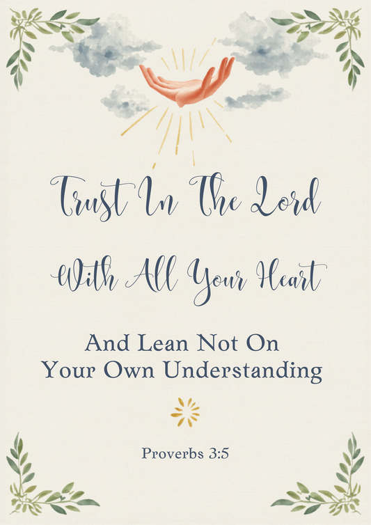 Trust In The Lord Proverbs 3:5 Christian Bible verse inspirational canvas