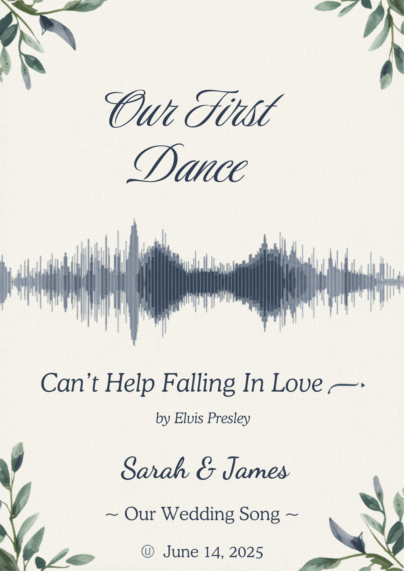 Custom song lyric canvas wedding sound wave first dance personalized anniversary