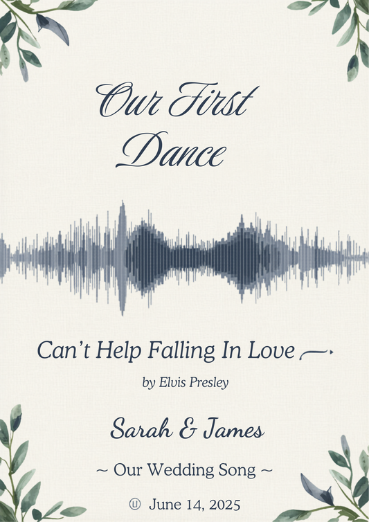 Custom song lyric canvas wedding sound wave first dance personalized anniversary