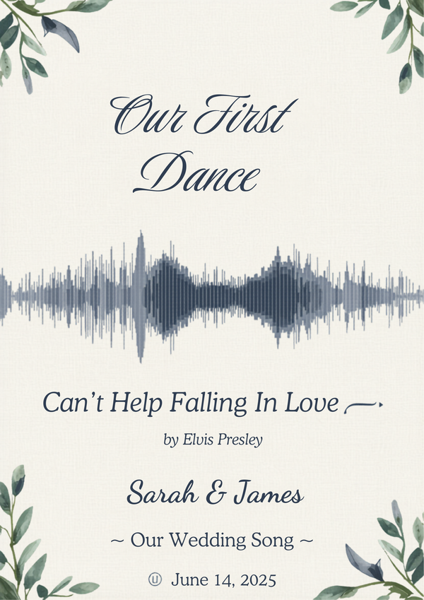 Custom sound wave song lyric canvas
